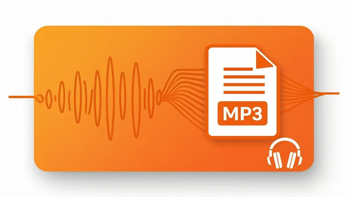 Audio waveform sliding out of a Pinterest video card as an MP3 file